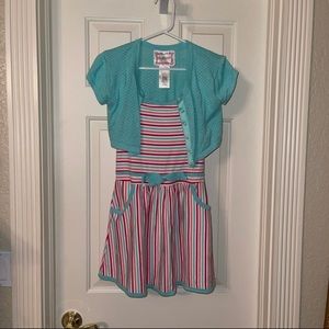 American Girl dress with cardigan 10/12